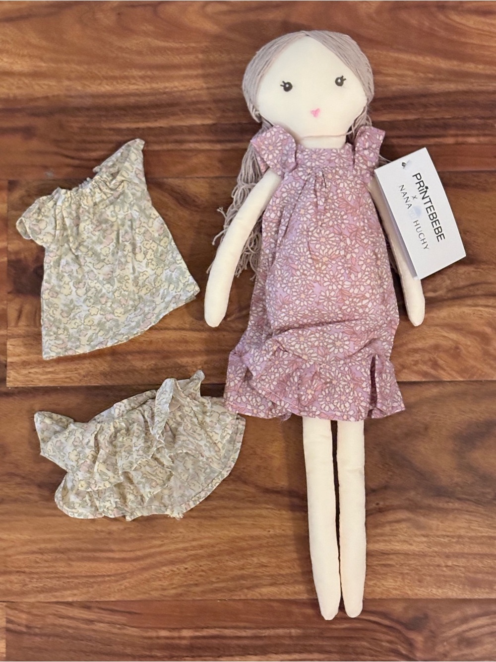 NWT Printbebe X Nana Huchy Organic Cotton Baby Doll Toy Liberty Of London Dress